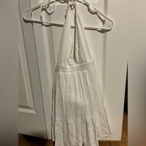 Timing White Ruffled Halter Top